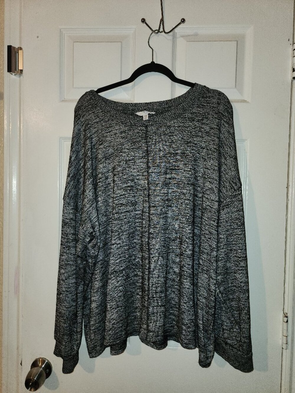 Time and Tru Gray Marled Knit Sweater | Women's 3X (22) | Oversized Cozy